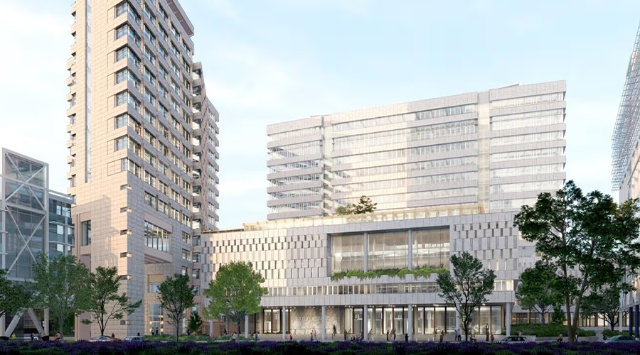 Beeld RVB: Zicht vanaf de Prins Clauslaan op het Paleis van Justitie Den Haag