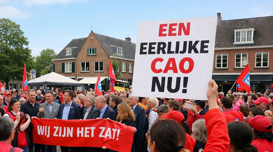 Een foto ter illustratie van de boze FNV, die naar hun zeggen strijdt voor een eerlijke cao binnen de schoonmaakbranche.